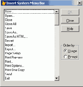   Insert System Menu Bar